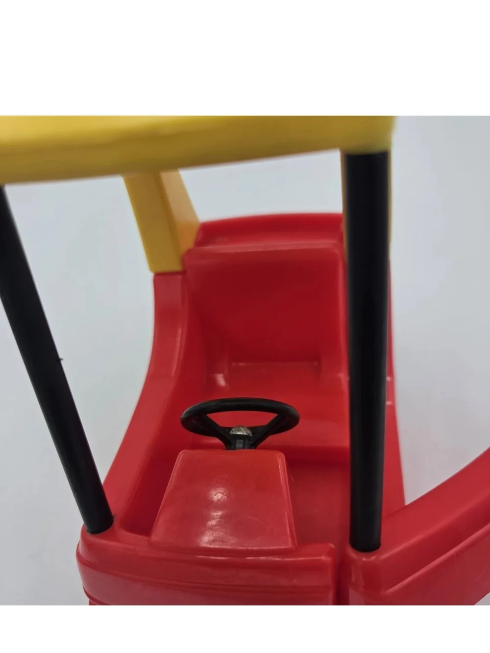 Little Tikes Dollhouse Cozy Coupe Miniature Vintage Red Yellow Mini Doll Car 6”